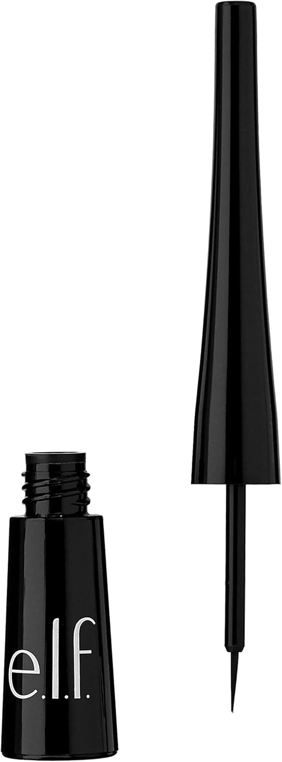 e.l.f. Expert Liquid Liner, Smudge-proof, Buildable, Long-lasting, Enhances, Defines, Jet Black, Precision Brush 4.2ml