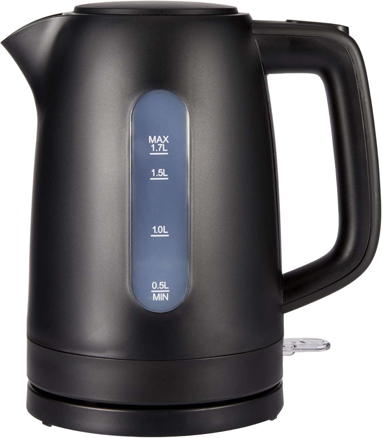 Amazon Basics Electric Kettle 1.7L, 3000 W, BPA-Free with 360° Base, Auto Shut-Off and Removable Anti-Scale Filter, Matte Black
