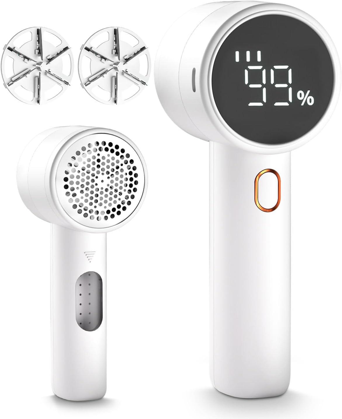 Fabric Shaver, Electric Lint Remover, Rechargeable Lint Shaver, Sweater Defuzzer to Remove Pilling, Battery Operated, 6-blade, 3-speed with LED Display for Clothes, Upholstery,