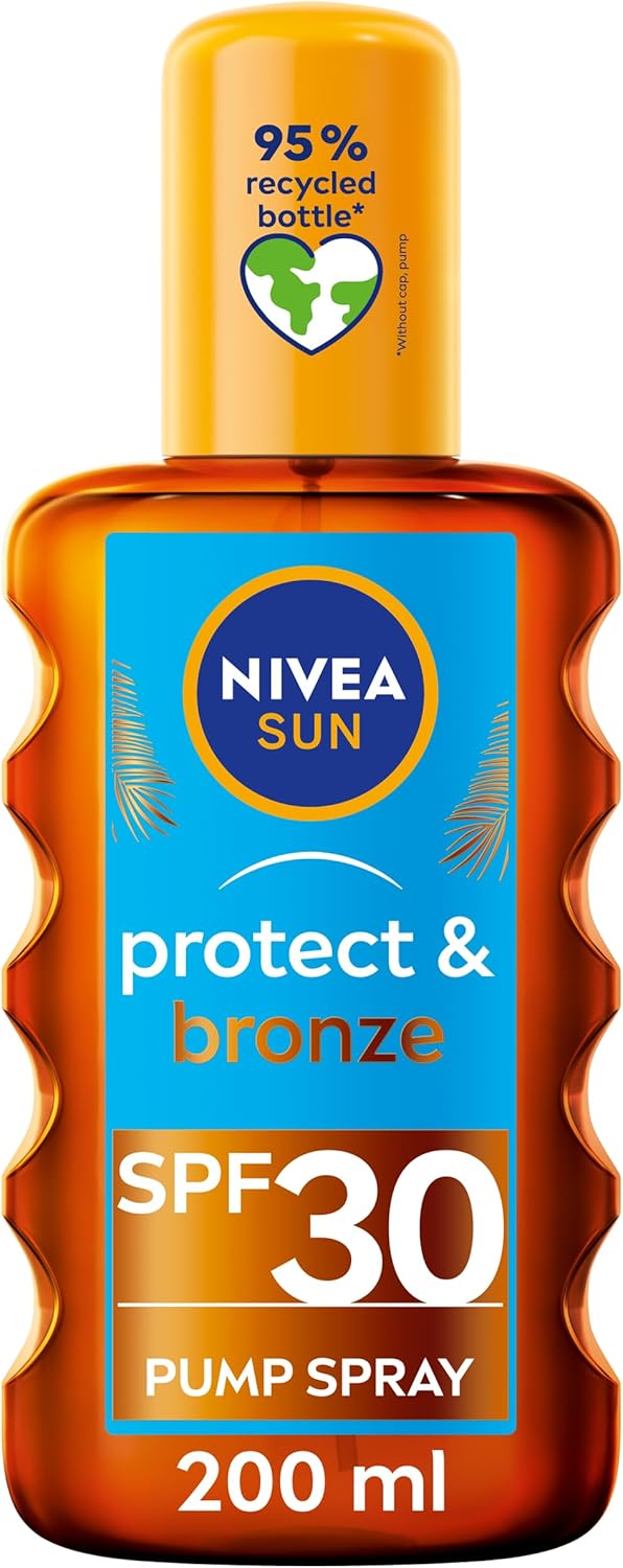 NIVEA SUN Protect & Bronze Oil Sunscreen Spray SPF 30 (200 ml),